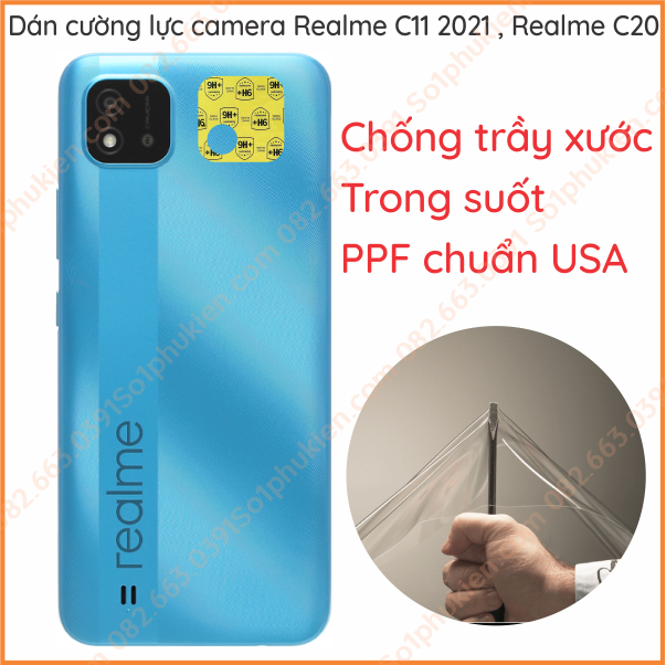 Dán cường lực camera realme c20 realme c11 2021 realme c21y dẻo nano chống va đập