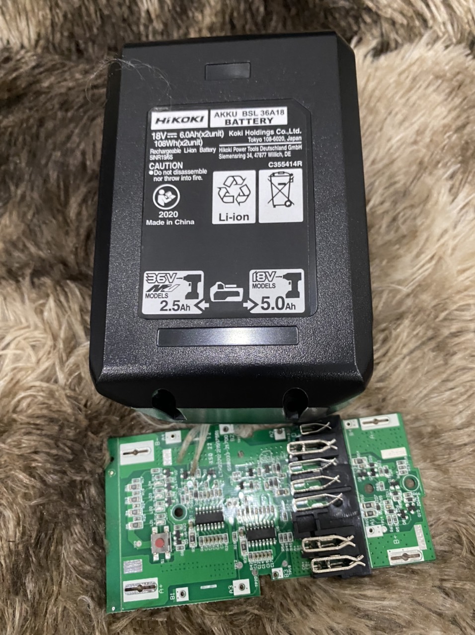 Vỏ mạch MULTIVOLT Metabo- Hitachi 36v /18v cell 21700.