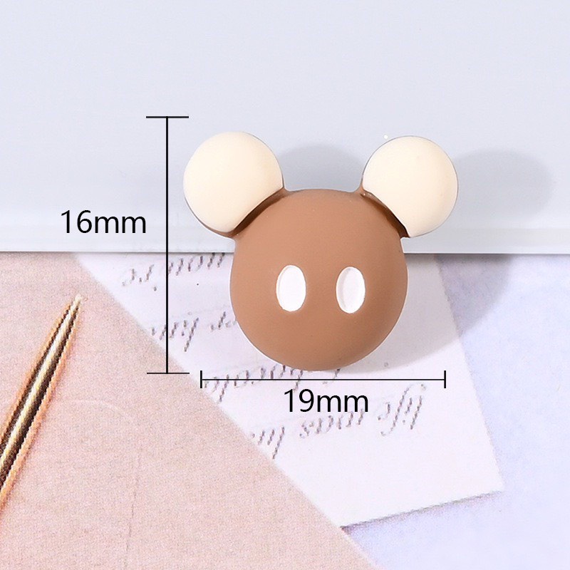 Charm (C386) slime/ Dụng Cụ Charm Trang Trí [Ko Keo & Nút] Màu Kem & Socola (1.5x2.5cm)