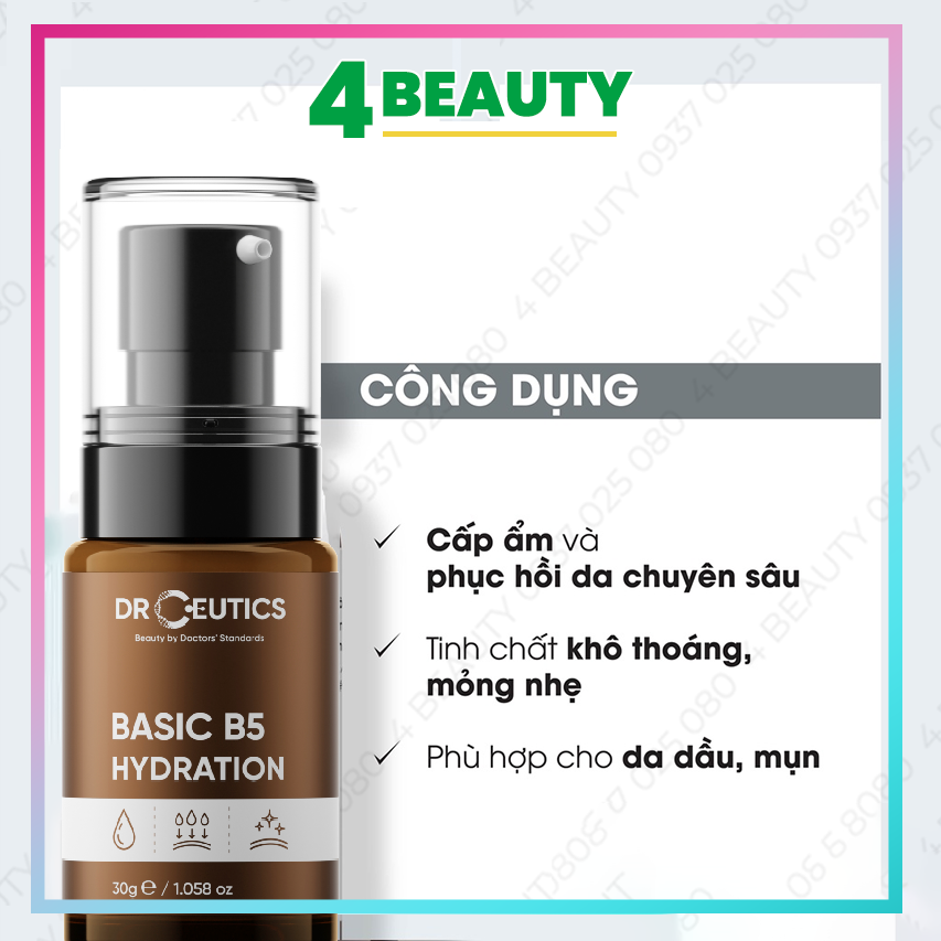 Tinh chất dưỡng Serum B5 Hydration DrCeutics Cho Da Dầu Mụn - Serum DrCeutics B5
