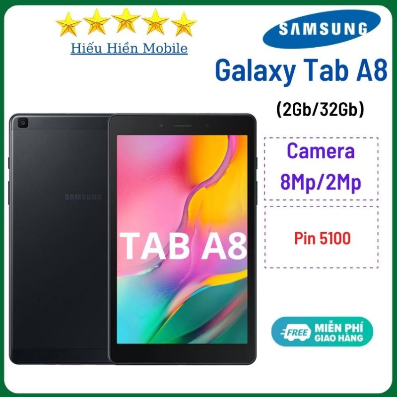 Máy tính bảng Samsung Tab A8 T295-(2Gb/32Gb)-máy tính bảng giá rẻ phục vụ học zoom tốt,Android 10,Pin: 5100 mAh, - Hiếu Hiền mobile- Hàng Chính Hãng chính hãng