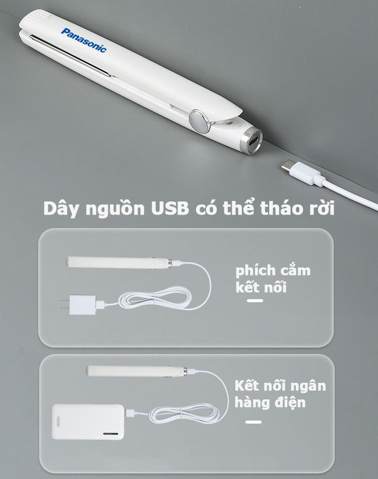 Panasonic Máy Duỗi Tóc uốn tóc mimi Máy ép tóc Đa năng - Máy làm tóc Uốn Tóc, Duỗi Tóc, Ép Tóc Mini Giúp Tạo Kiểu Tóc Đẹp Không Làm Hại Cho Tóc