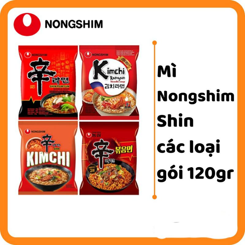 (3 loại) Mì Nongshim Shin gói 120gr