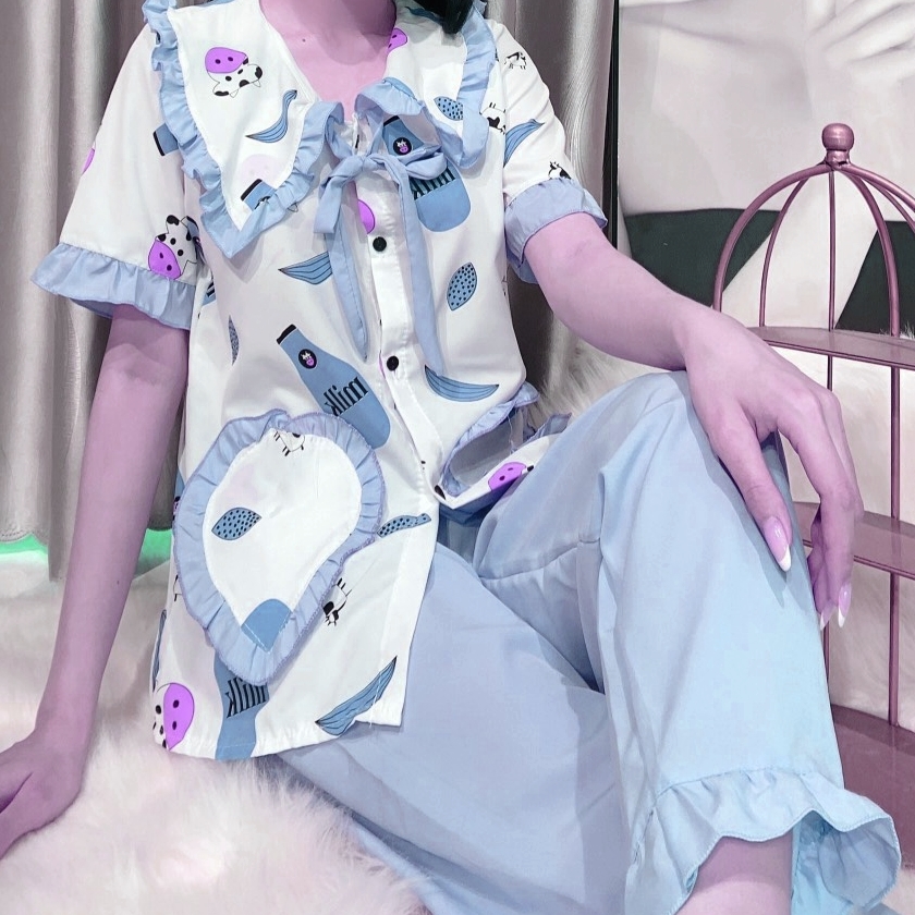 Đồ Bộ Pijama TNQD Nữ Lụa HÀN Đep Form dưới 56kg