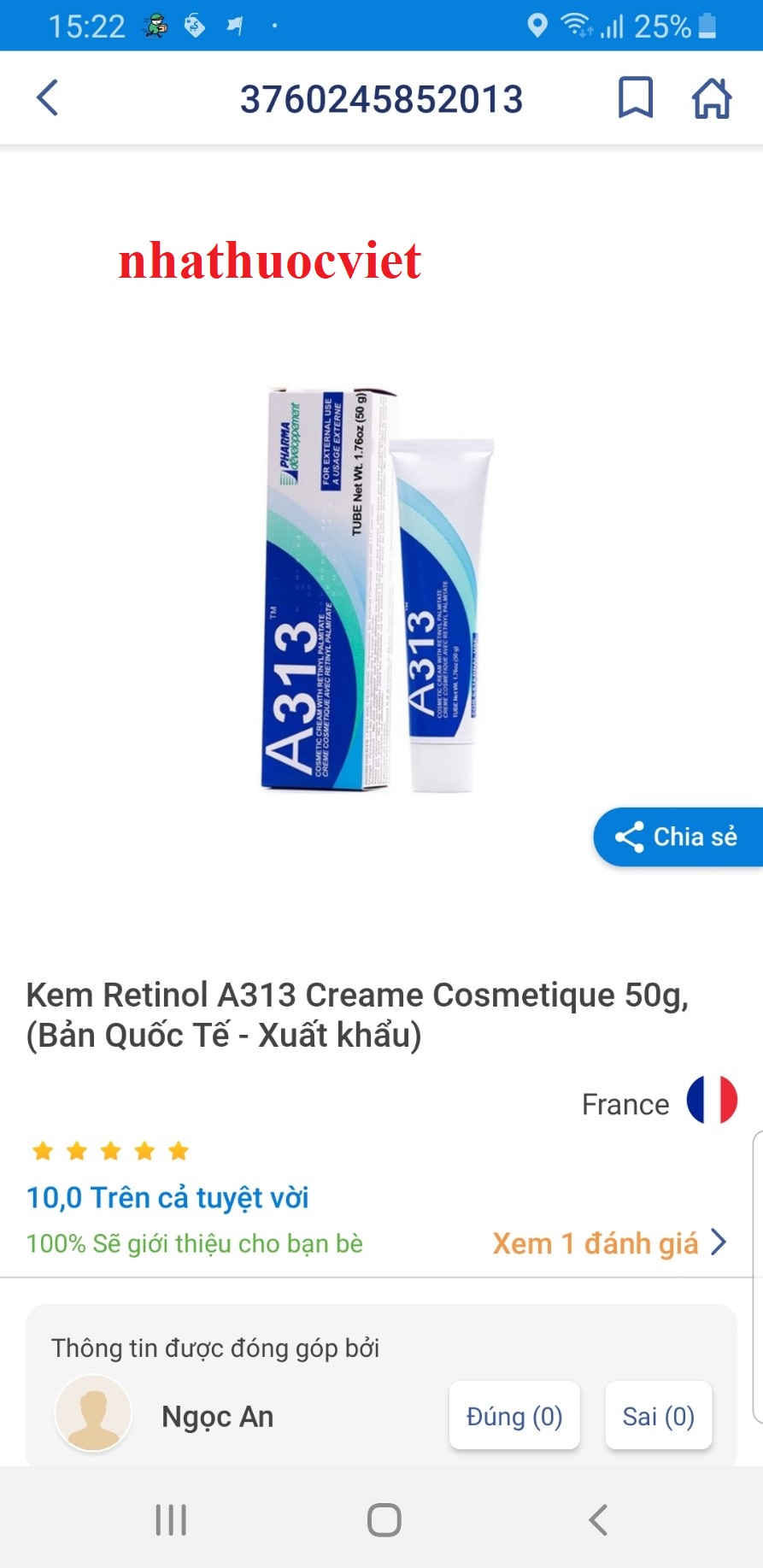 Kem A313 Retinol Chống Lão Hóa