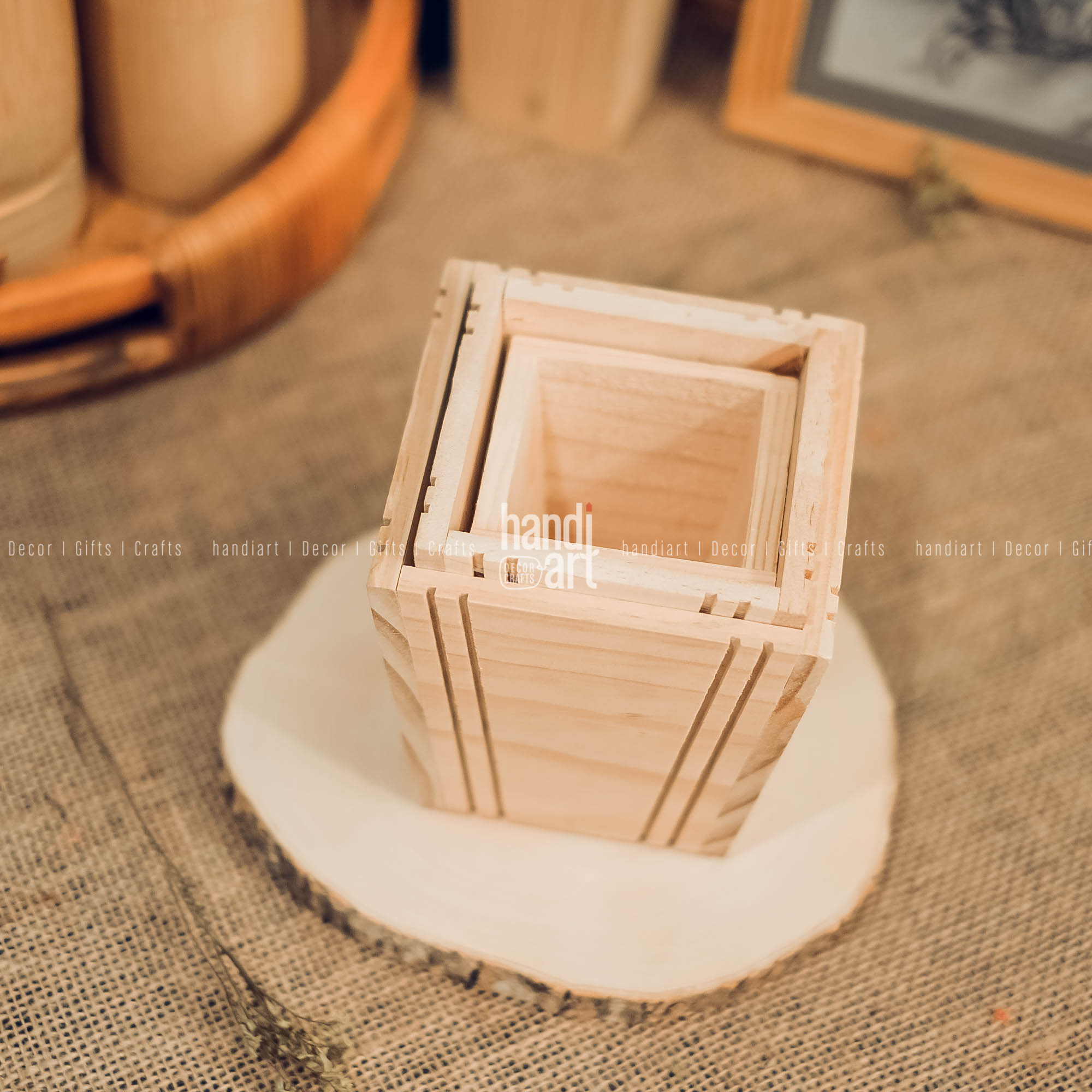 Chậu gỗ, Chậu gỗ để bàn trang trí