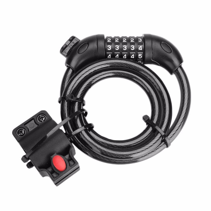 Khóa dây 5 số cao cấp cho xe đạp 12x1200mm tonyon 566