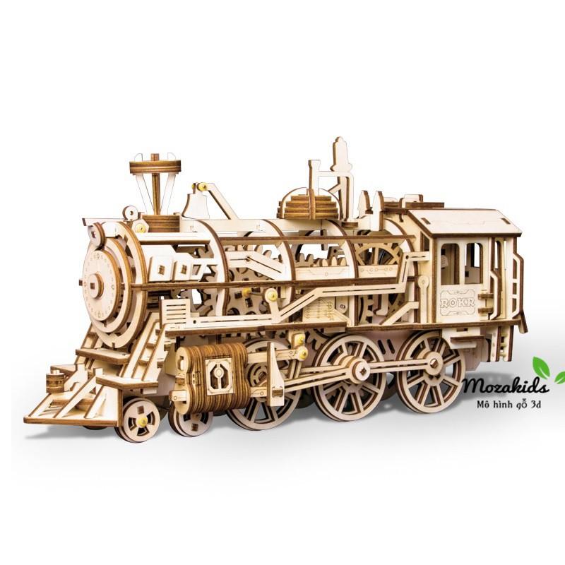 Mô hình lắp ráp gỗ 3D  (ĐC-01)  Cơ động học Đầu Máy (PT-01) Xe Lửa - Locomotive Robotime