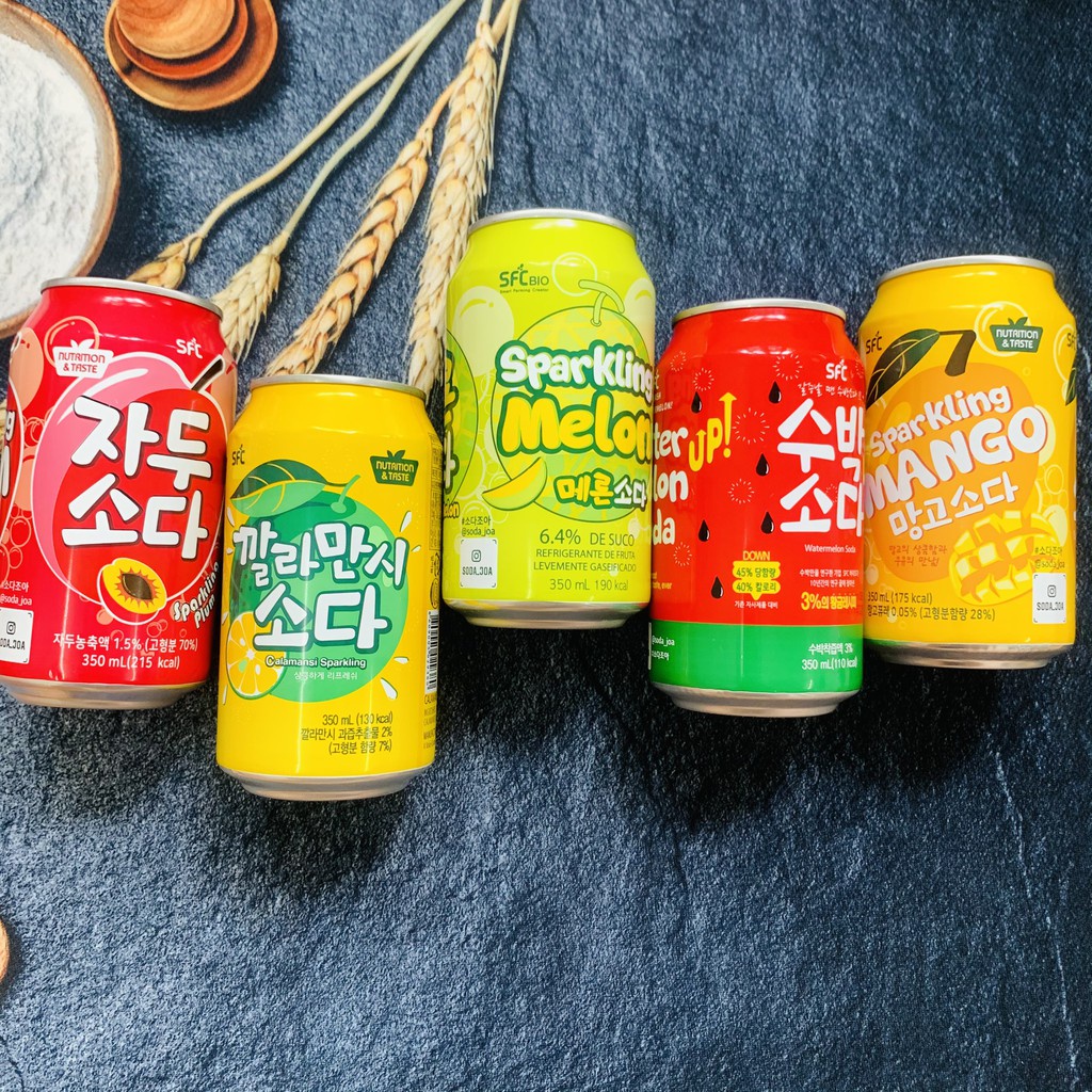 Nước Soda có gas SFC Hàn Quốc lon 350ml