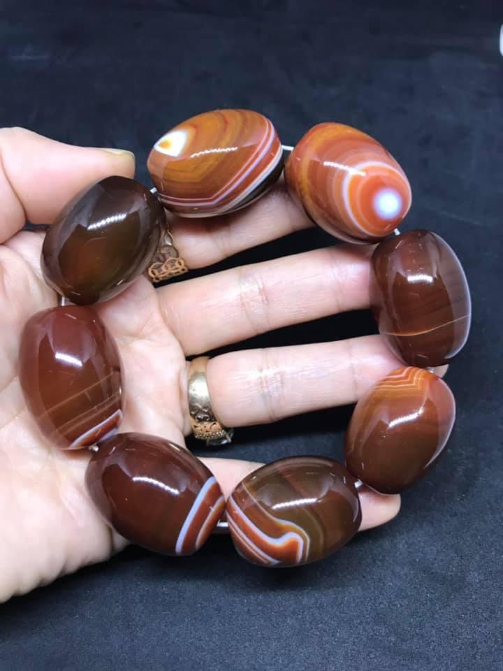 Vòng tay lu thống đá mã não đỏ 20ly
