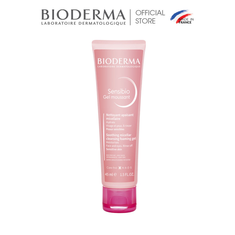 Gel rửa mặt tạo bọt cho da nhạy cảm Bioderma Sensibio Gel Moussant - 45ml