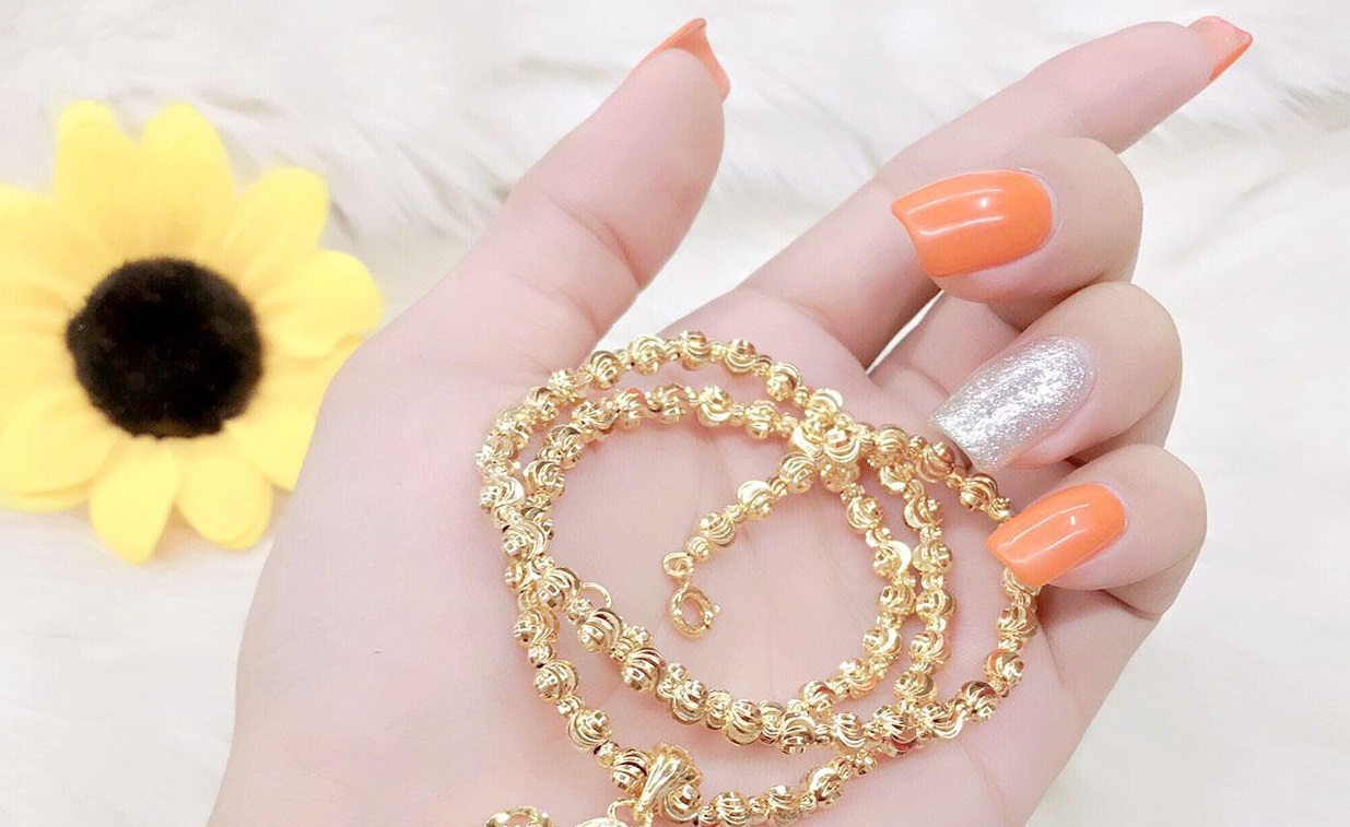 Dây Chuyền Nữ Bi Tròn Mạ Vàng