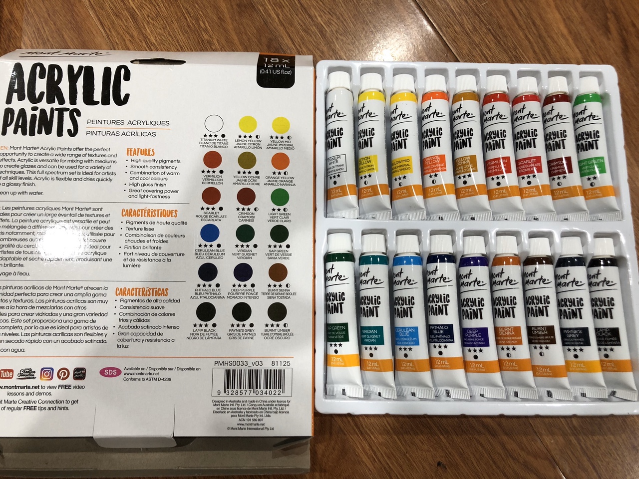 Màu Acrylic Mont Marte dạng tuýp 12ml