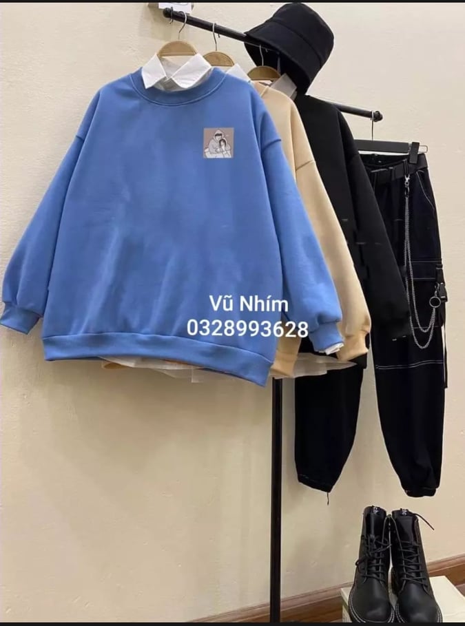 Áo nỉ sweater đôi bạn thân 2 (trọng lượng từ 40kg đến 75kg)