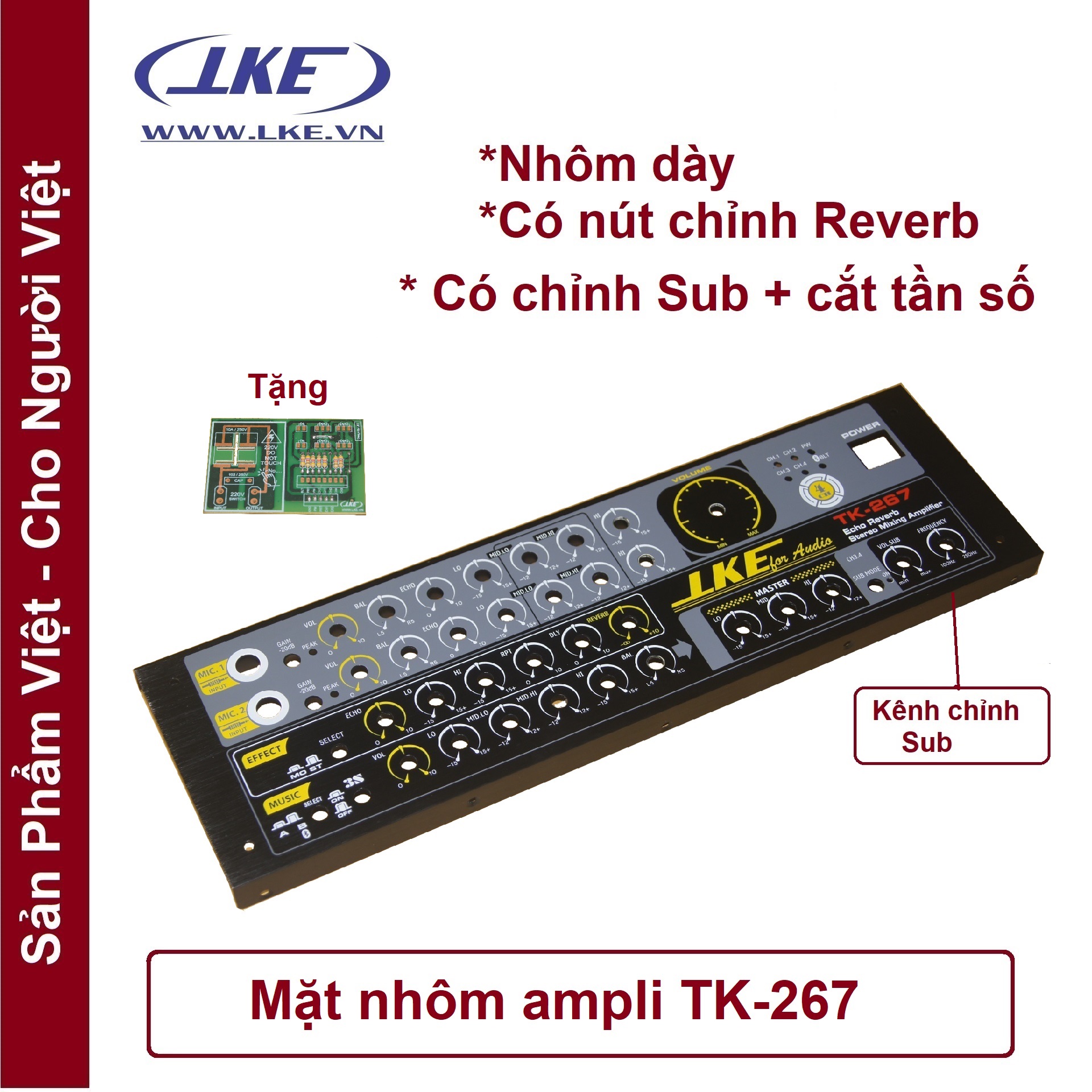 [HCM]Mặt nhôm ampli karaoke TK267 LKE