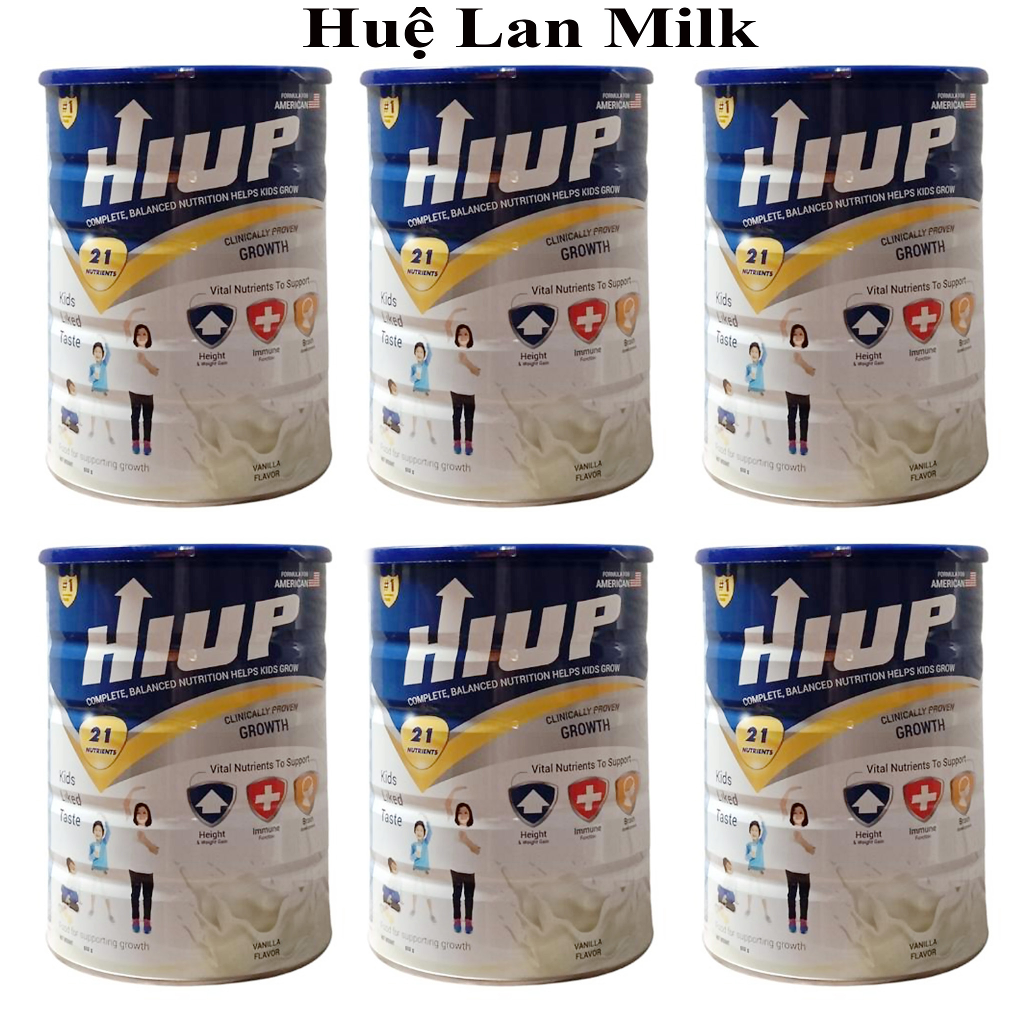 Combo 6 hộp Sữa bột HIUP tăng chiều cao cho trẻ từ 3 đến 15 tuổi