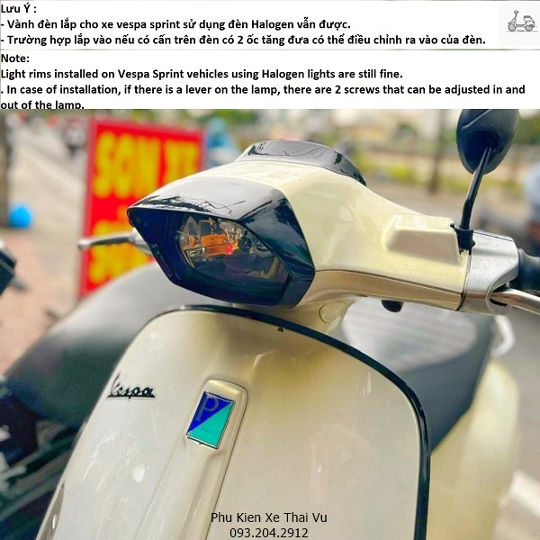 Viền Đèn Pha Dài Cho Vespa Sprint