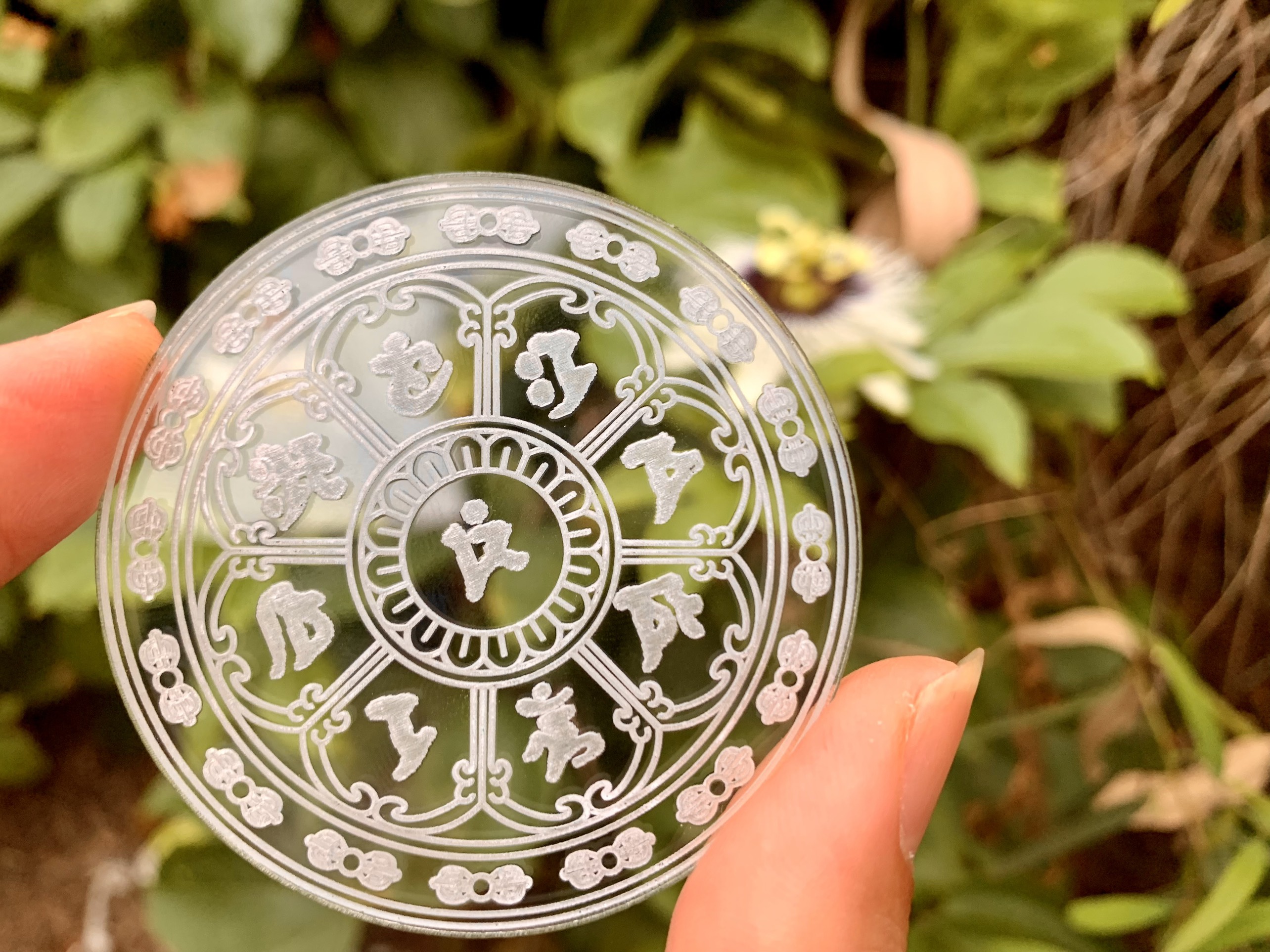Văn Thù Bát Tự - Khắc Mica