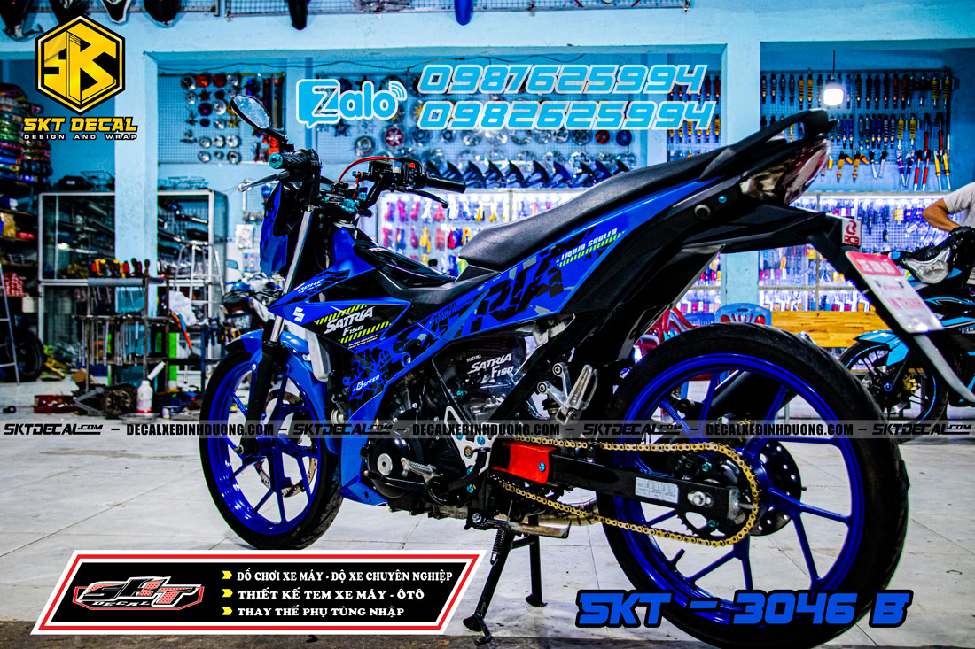 tem rời satria xanh đen phong cách zin