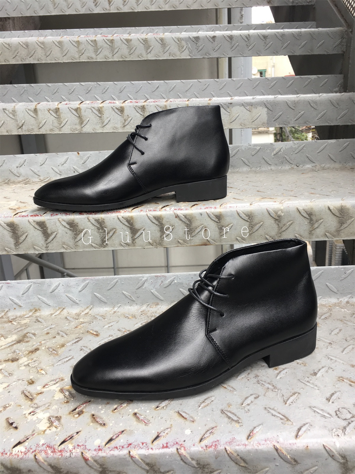 Giày da nam Chelsea Boots da bò kiểu dáng Dây Buộc
