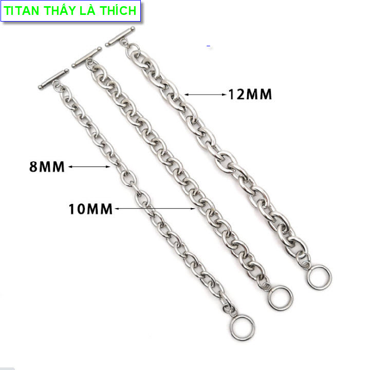 Lắc đeo tay đẹp titan Nam khoen tròn nhiều size - Cam kết 1 đổi 1 nếu gỉ sét