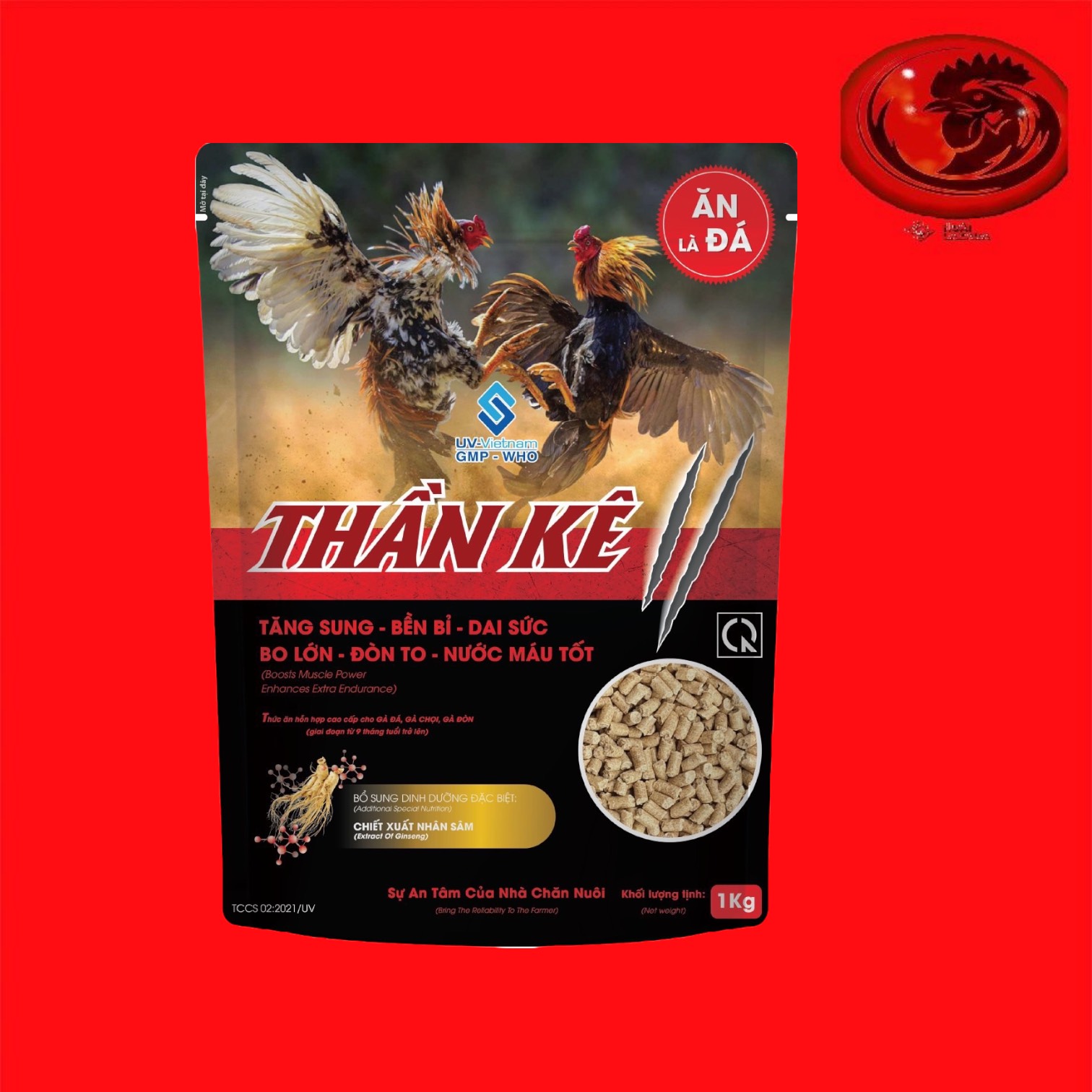 Thức ăn THẦN KÊ ĐỎ cho gà chế độ đá 1 KG
