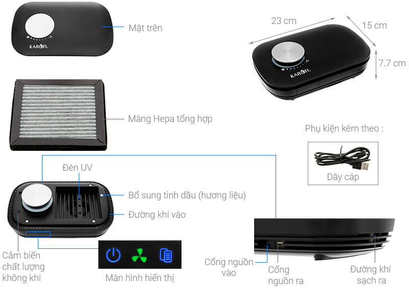 Máy lọc không khí Karofi KAP-C115