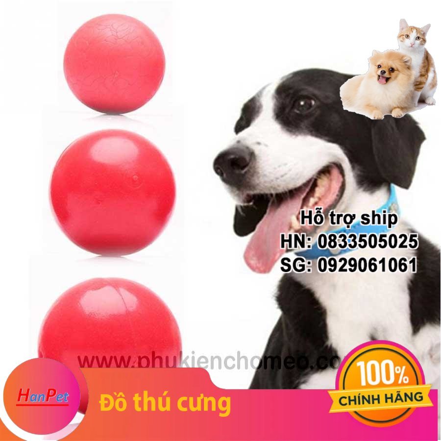 Hanpet - Đồ chơi chó - Bóng cao su nặng cho chó tập cắn