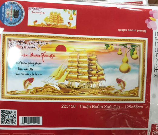 [HCM]Tranh theu Thuận Buồm Xuôi Gió 223158 kích thước 125 x 55 cm