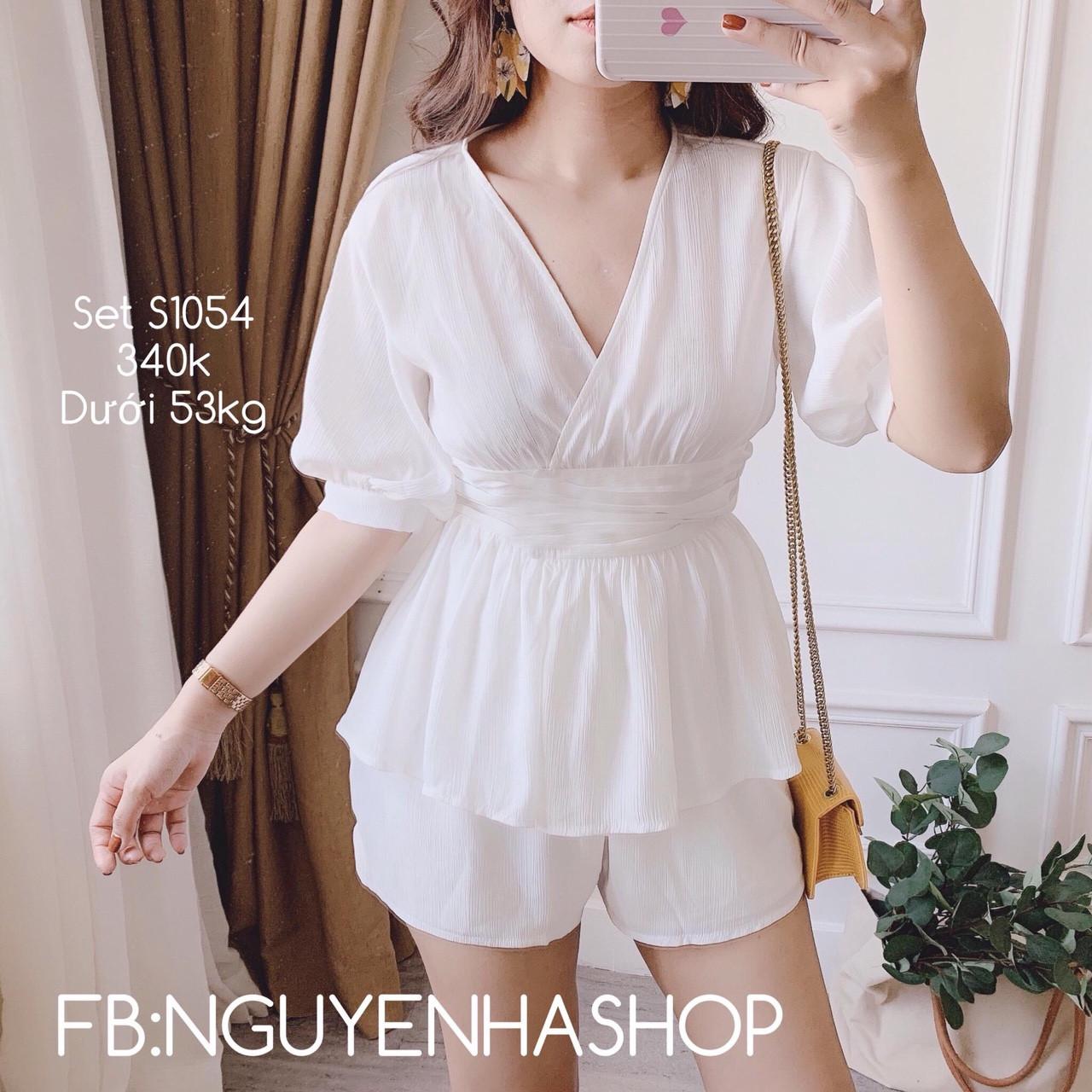 Sét bộ áo tay bo kate-TH