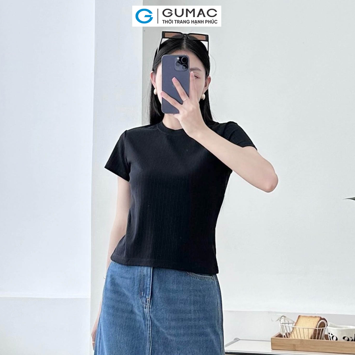 [4.4 - 6.4 |Voucher 10-12%] Áo thun kiểu dáng ôm thời trang GUMAC LATE0502