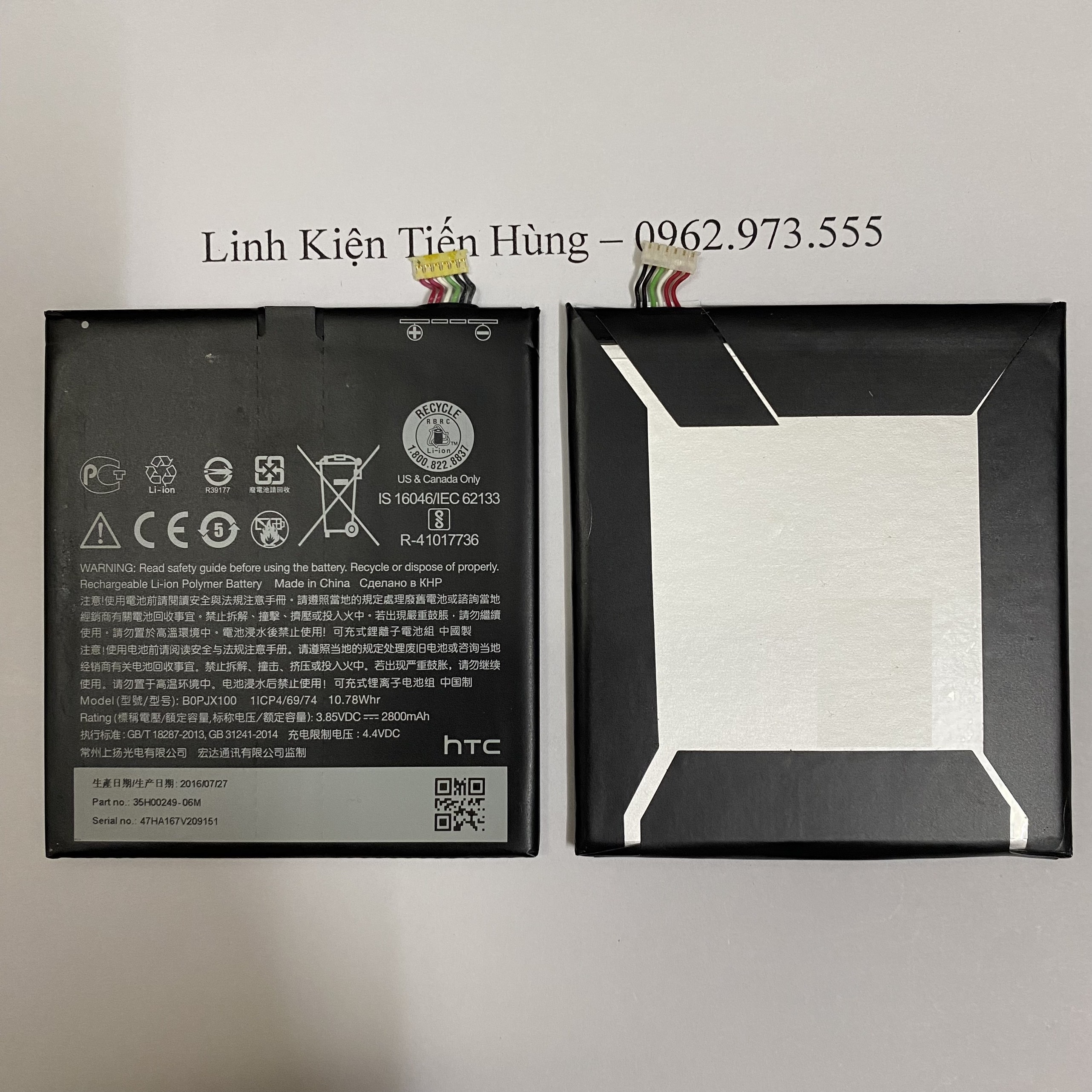 Pin HTC Desire 728 hàng chuẩn zin 1 đổi 1