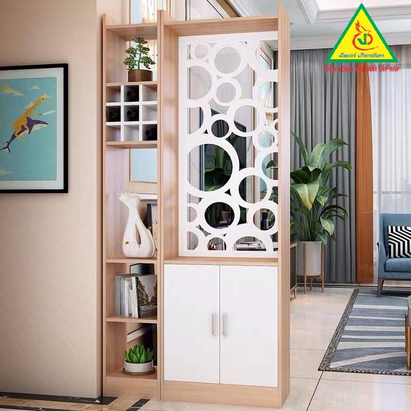 Vách Ngăn Tủ Kệ Họa Tiết Hiện Đại ( 1 Vách 1 Kệ) - Nội thất lắp ráp Viendong Adv