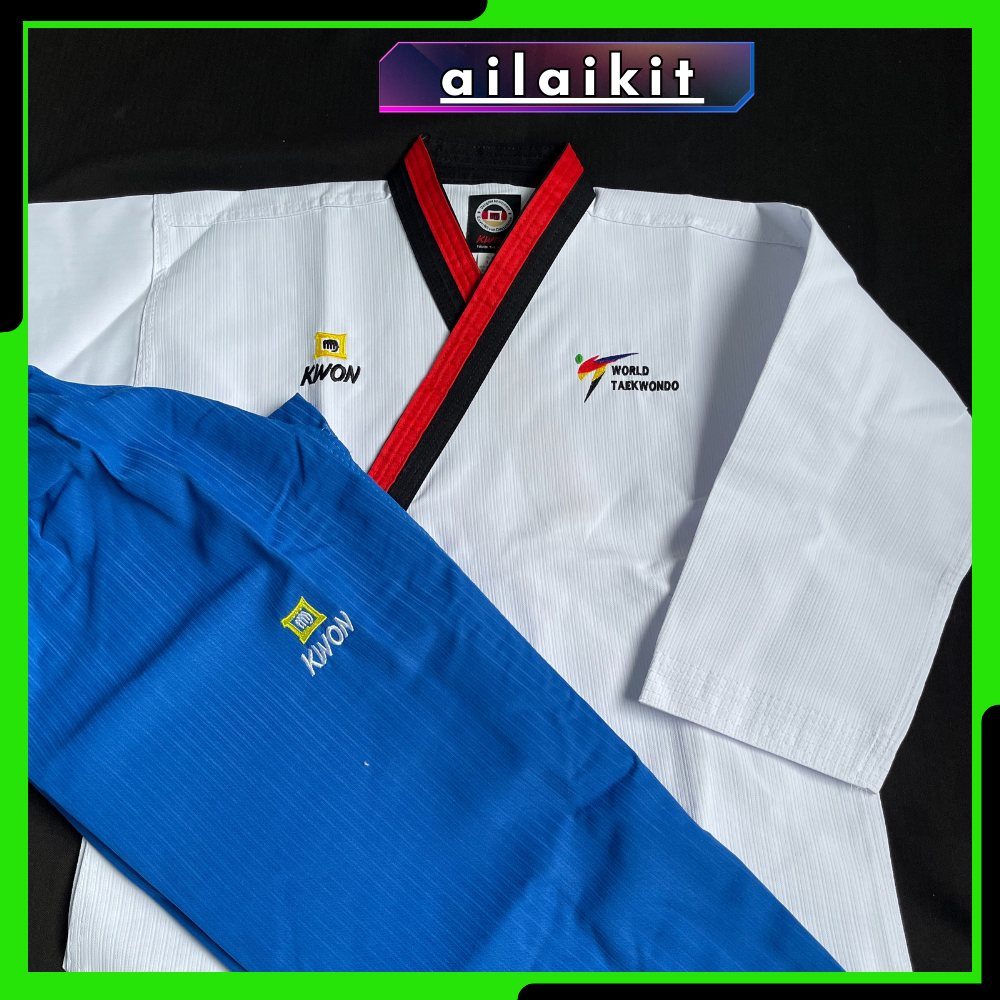 VÕ PHỤC TAEKOWONDO QUYỀN | Đồ quyền Taekwondo Kwon Vải Sọc ailaikit, Võ phục taekwondo cao cấp chuyên dùng cho thi đấu