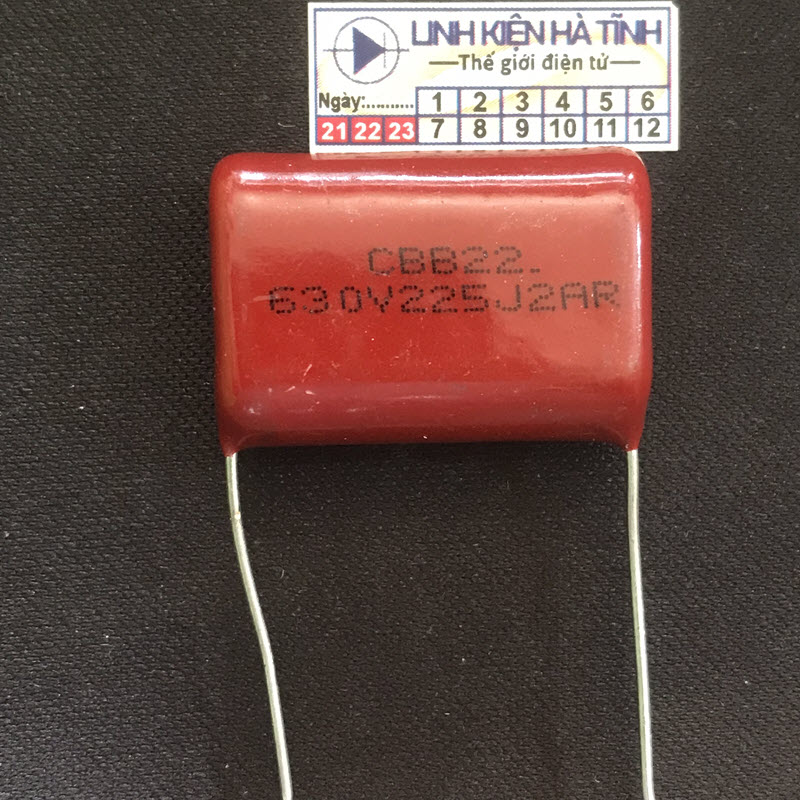 Túi 10 con tụ máy hàn cbb22j-630v225j tụ 225k630v 225j 630v mới chân 25mm