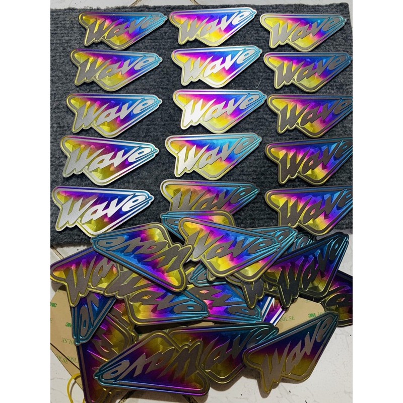 Tem titan chữ wave dán mặt nạ