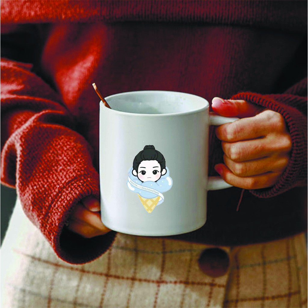 Ly cốc sứ in hình Thiên Quan Tứ Phúc anime chibi