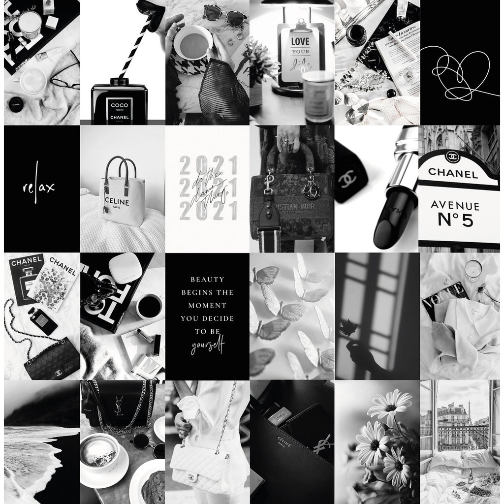 [FREESHIP EXTRA] Wall Collage dán tường trang trí decor phòng ngủ - theme Black n White