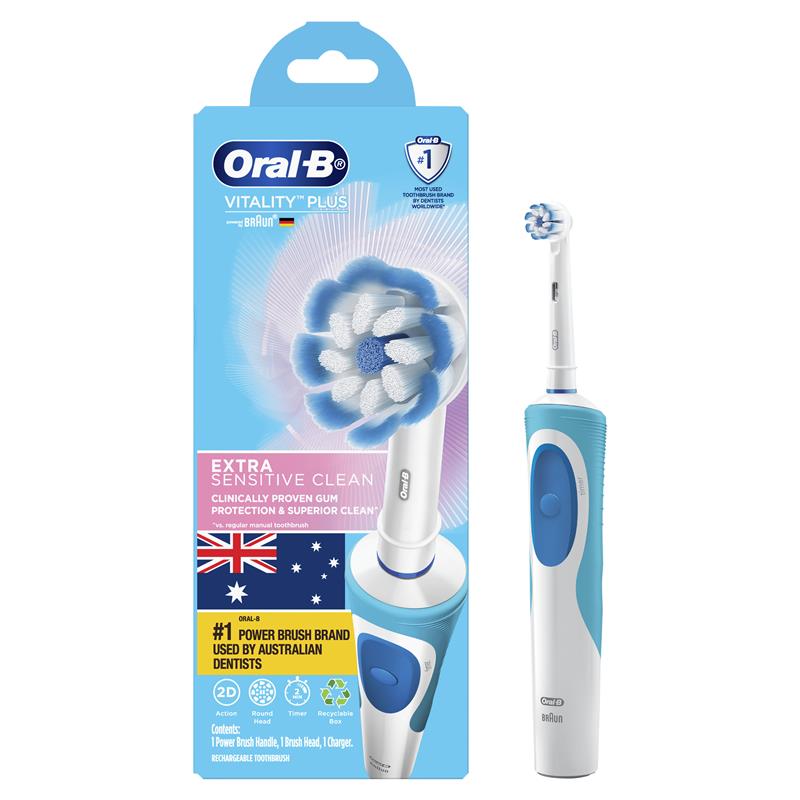 Bàn chải điện Oral B Vitality Plus Extra Sensitive Clean dịu nhẹ với nướu dành cho răng nhạy cảm quatangme-com-vn