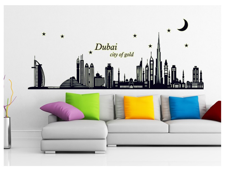 [HCM]Decal dán tường Dạ quang Dubai dạ quang siêu nét DDQ001 (55 x 165 cm)