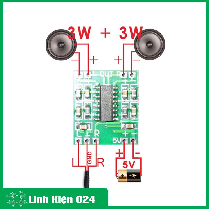 Module khuếch đại âm thanh 2X3W 5V