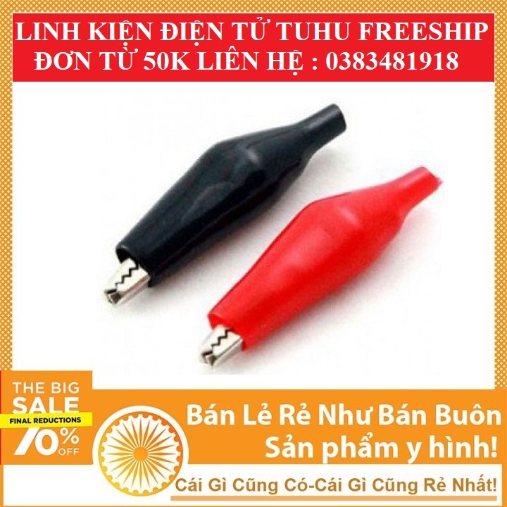 Kẹp Cá Sấu 45mm - 1 cặp Đỏ Đen