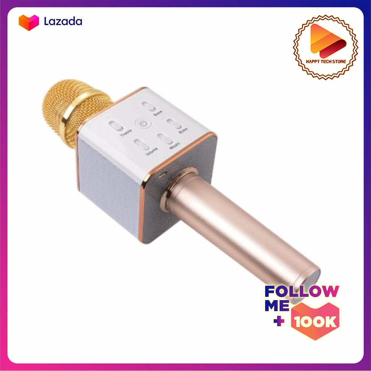 Micro hát karaoke kiêm loa bluetooth Q7 2017 new (vàng)