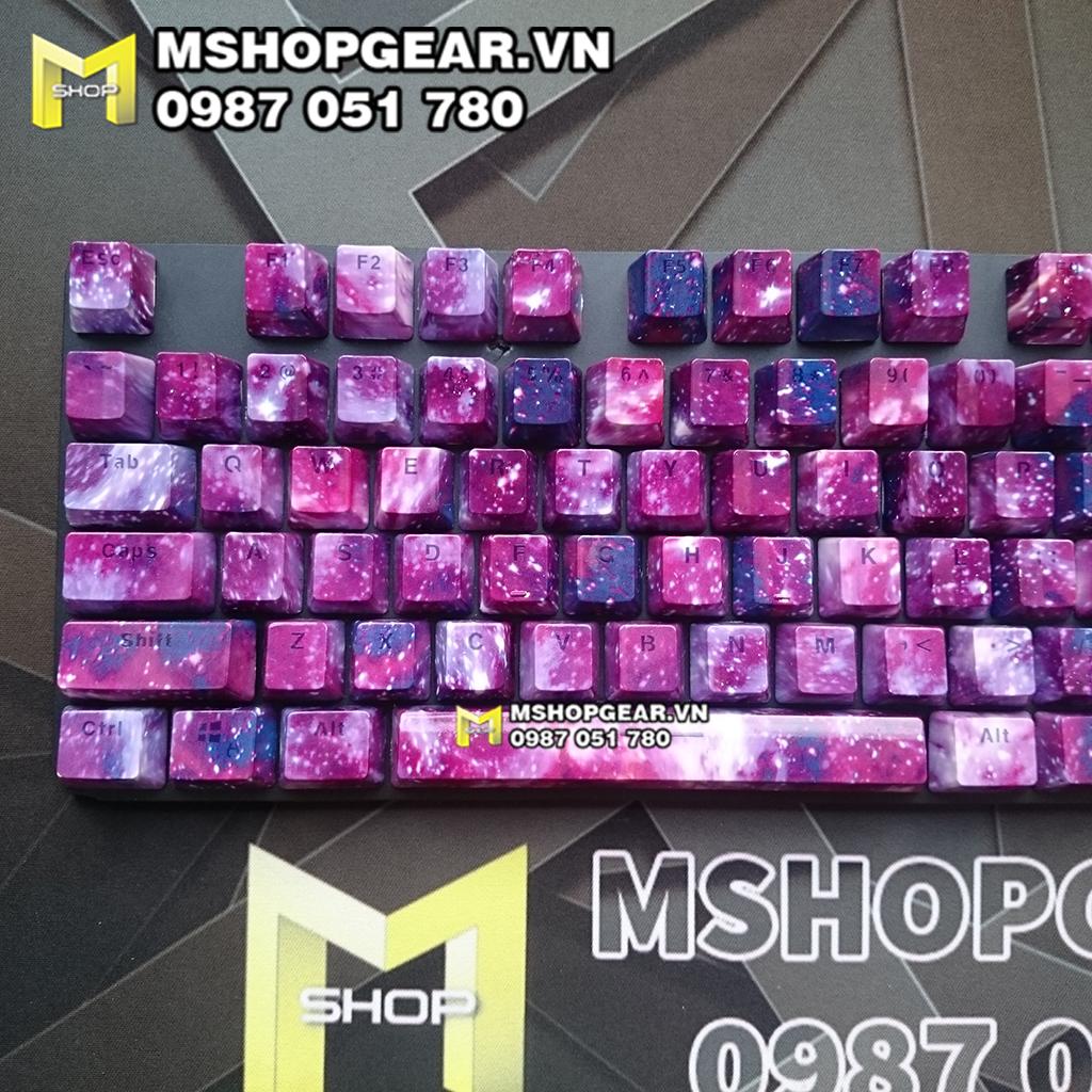 Keycap Galaxy tím abs doubleshot xuyên led oem profile 104 keycap