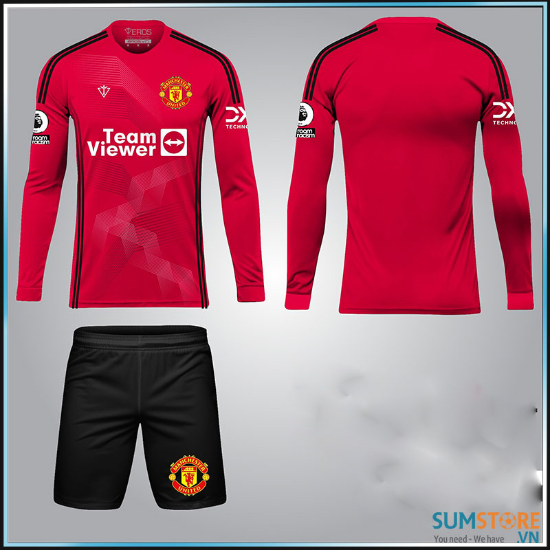 Bộ Đồ Đá Banh Thể Thao Độc Lạ Dài Tay  - CLB MU Đỏ FIFA 2023 - Thun Lạnh Cao Cấp