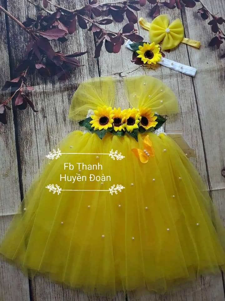 Váy hoa hướng dương bé  gái