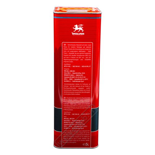 Dầu nhớt xe tải Wolver Turbo Evolution 15W-40 Ci-4 5L
