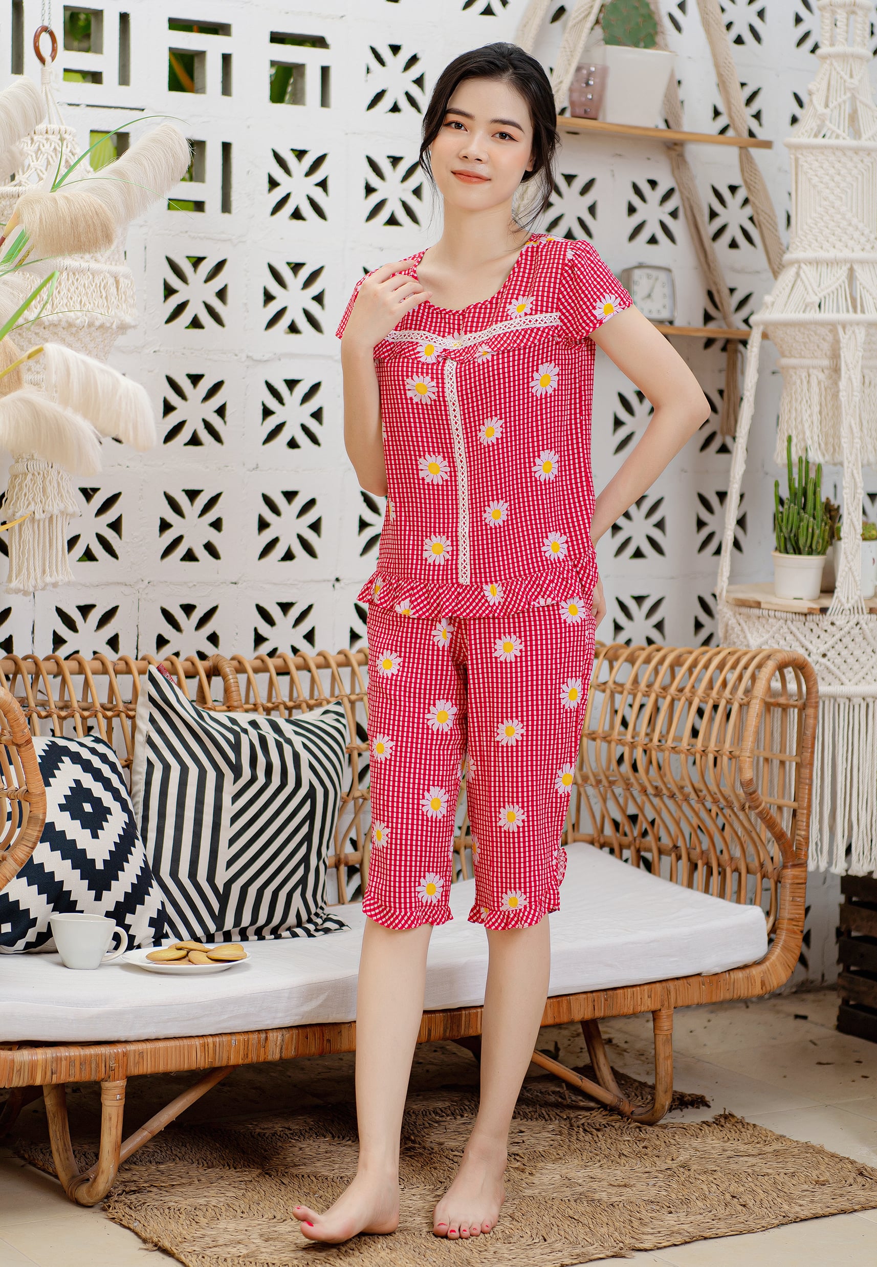 Bộ lửng lanh bông cúc Mila