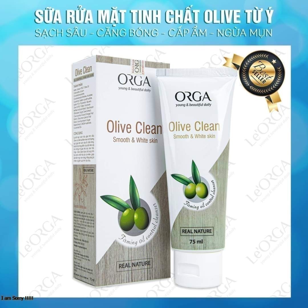 Sữa rửa mặt trắng da OLIVE CLEAN ORGA