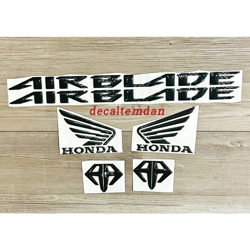 BỘ TEM NỔI DÁN XE AIR BLADE, CÁNH CHIM, LOGO AB